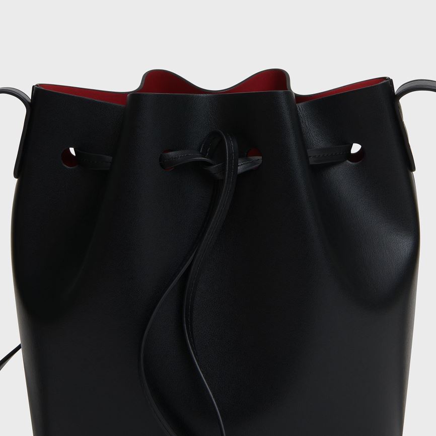 Women's Mansur Gavriel Apple Leather Mini Bucket Bags Black | AU 0416DJ